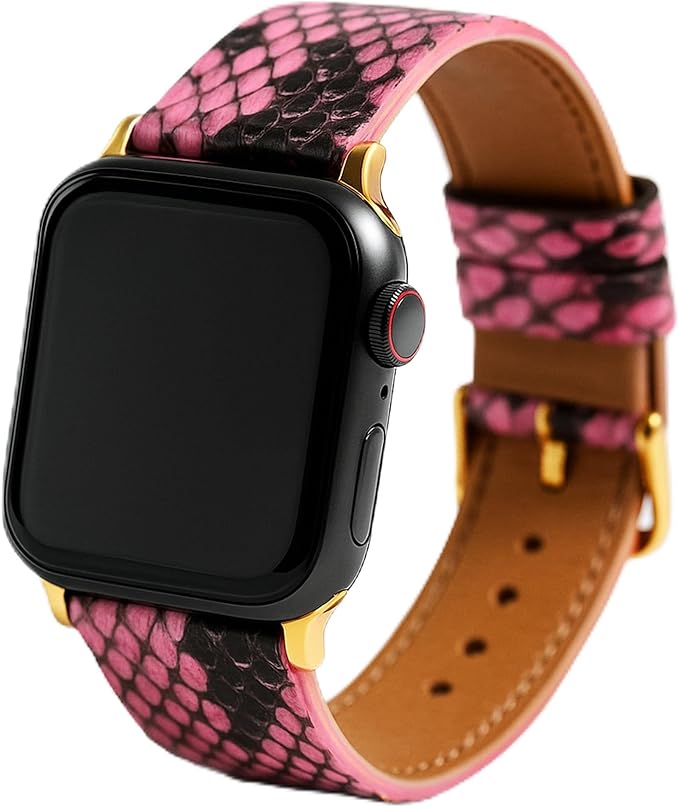 Python Leather Apple Watch Band | Exotic Snake Skin Strap | All Sizes 38mm–49mm | Multiple Band and Closure Color Variations