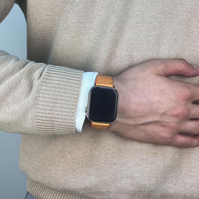 Python Leather Apple Watch Band | Exotic Snake Skin Strap | All Sizes 38mm–49mm | Multiple Band and Closure Color Variations