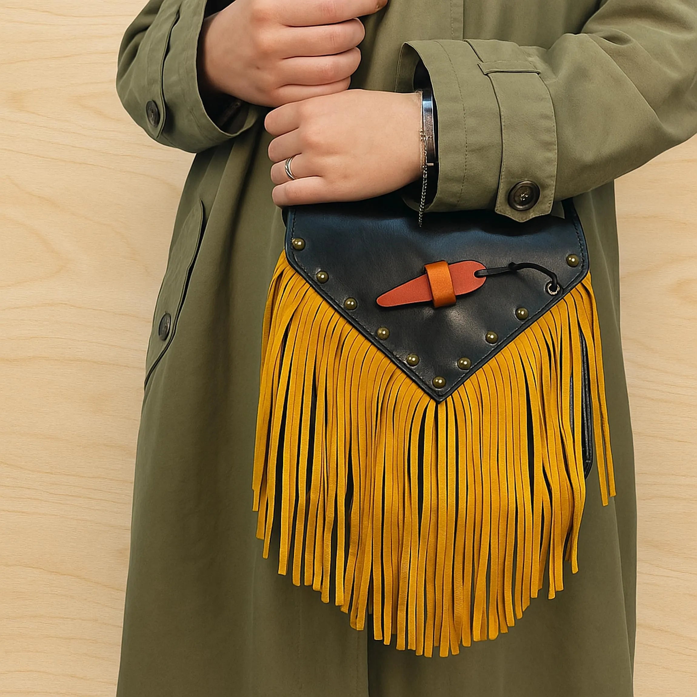Burgundy Leather Fringe Crossbody Bag - Western Boho Satchel