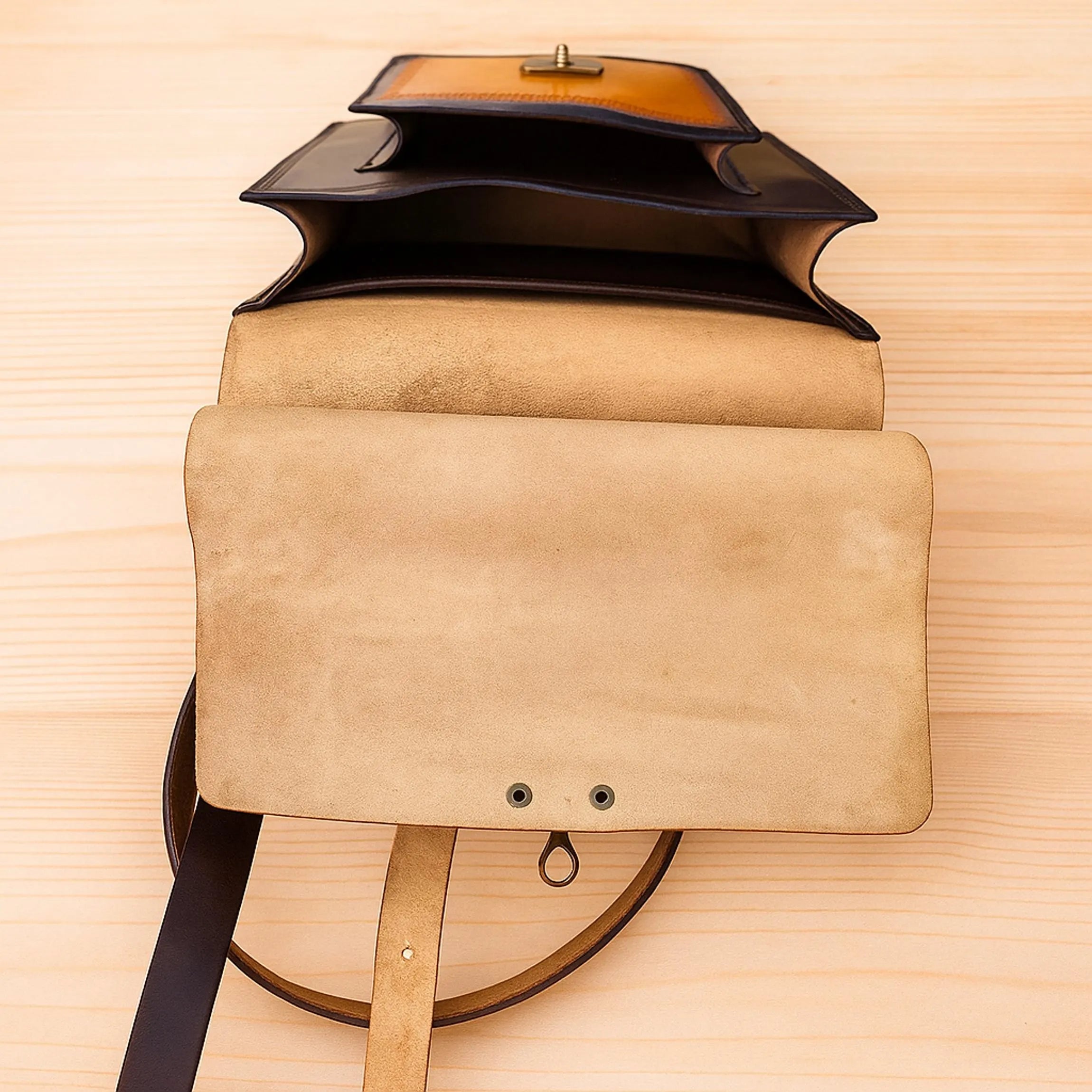 Leather Backpack | Handmade Floral Painted Daypack | Boho Travel Turkish Art Rucksack | Veg-Tan Full Grain | Eco-Friendly Brown
