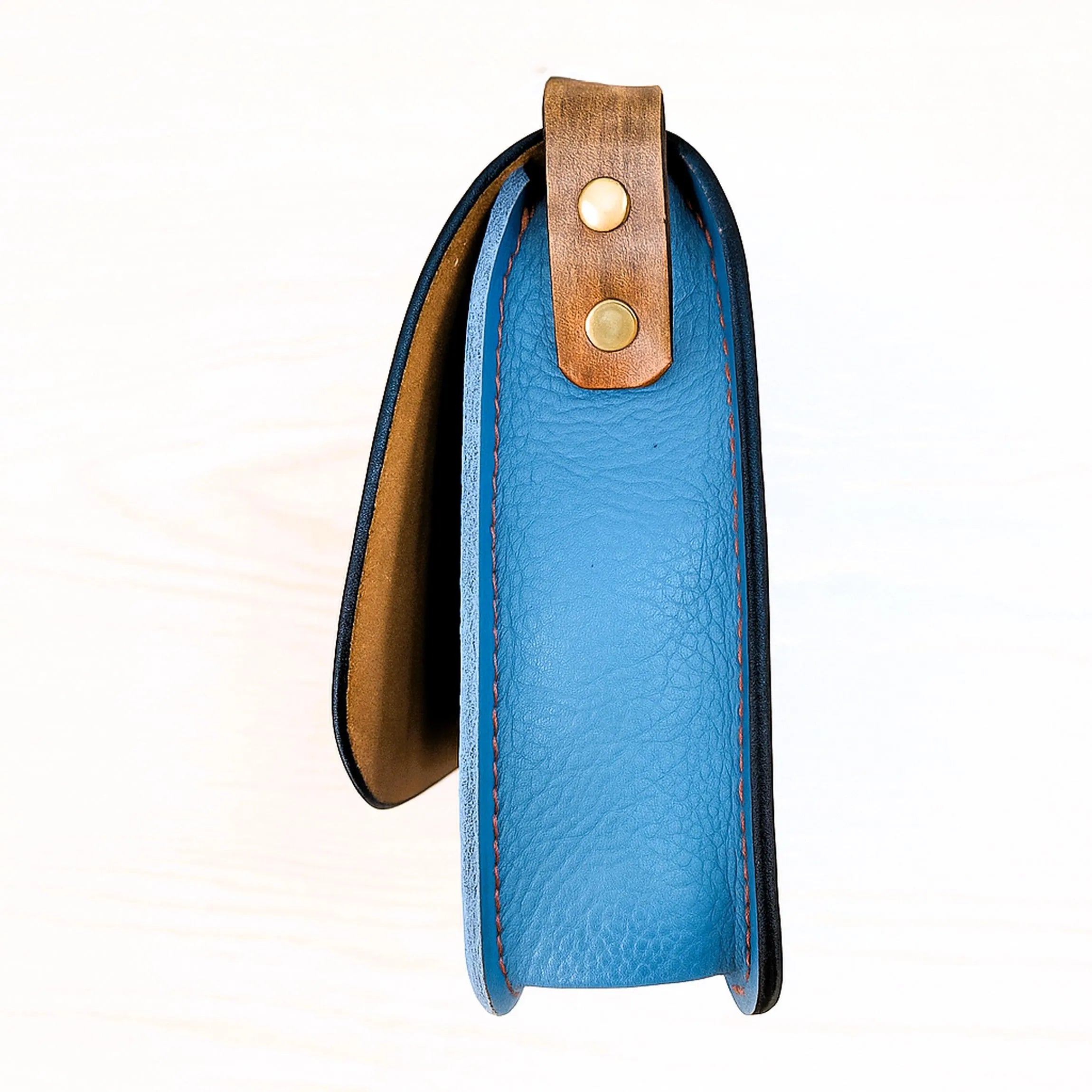 Little Prince Leather Messenger Bag | Blue Flap Fox Hand Painted Tooled Crossbody | Le Petit Prince Literary Art Satchel | Veg-Tan Full Grain