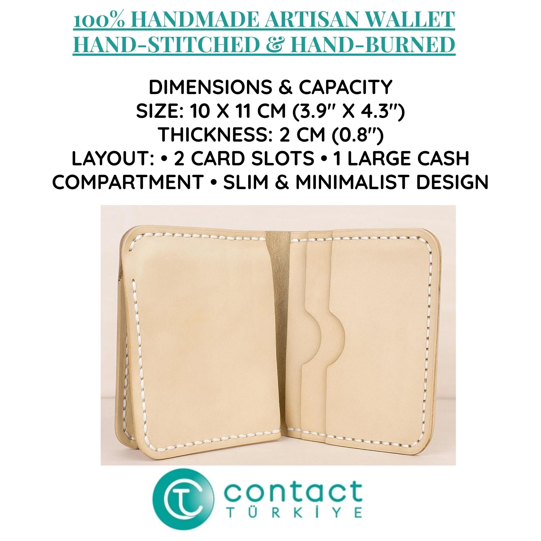 Minimalist Leather Wallet | Hand-Burned Pyrography Art | Animal & Human Figure | Slim Bifold Card Holder | Veg-Tan Full Grain | Personalized