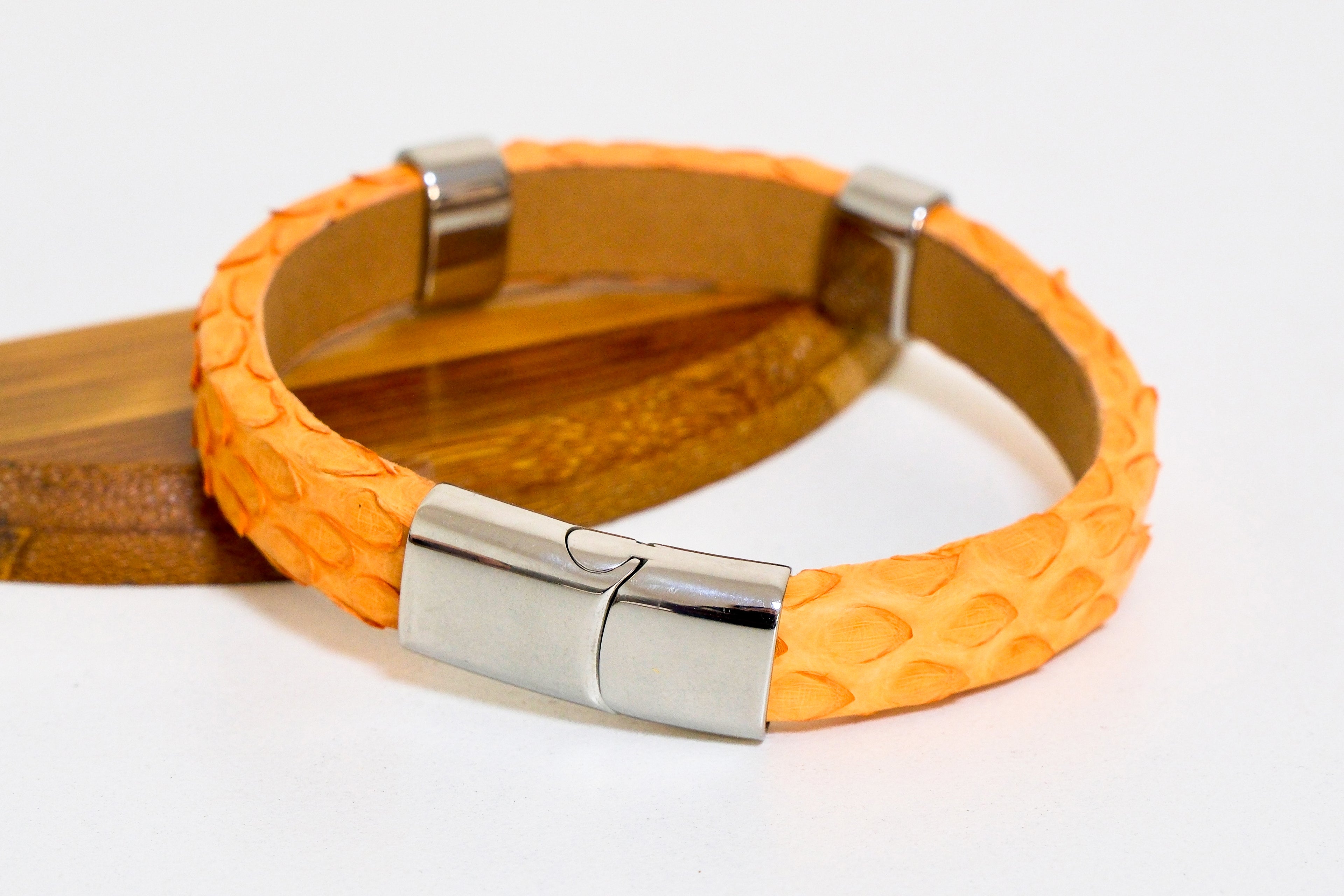 Handmade Python Leather Bracelet Exotic Luxury Cuff for Men & Women